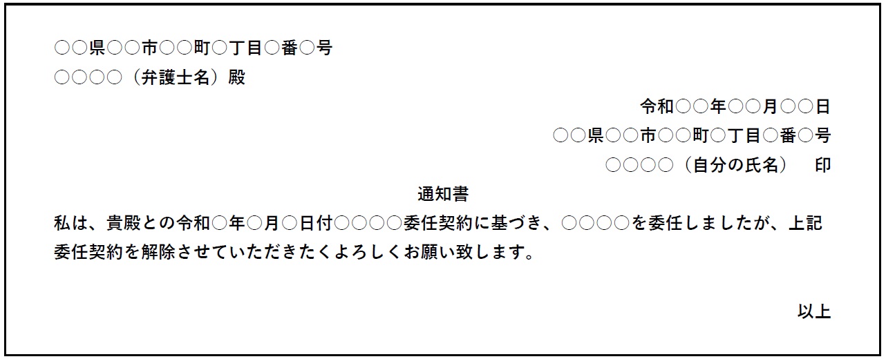 解任通知書の書き方